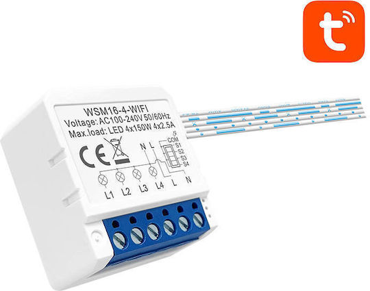 Avatto WSM16-W4 Intelligenter Schalter 4 Kanäle Wi-Fi 5A