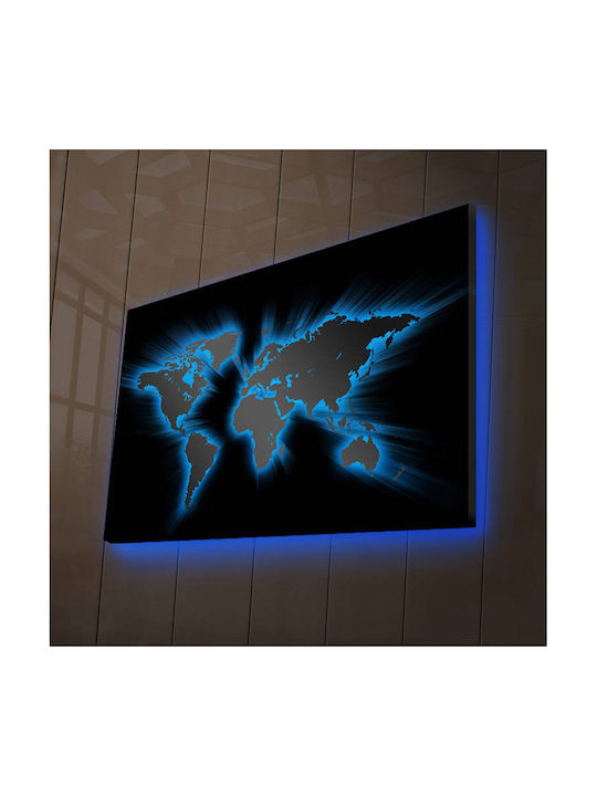 Πίνακας Ξύλινος με LED Φωτισμό 45x45cm