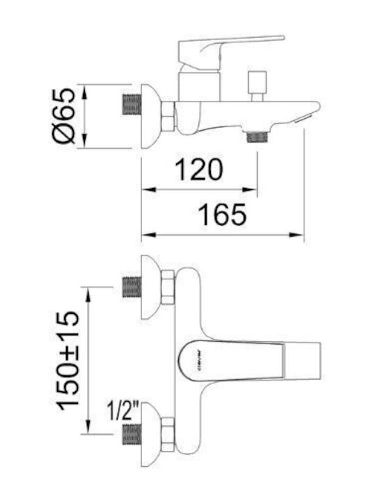 Clever Agora Xtreme Mixing Bathtub Shower Faucet Silver
