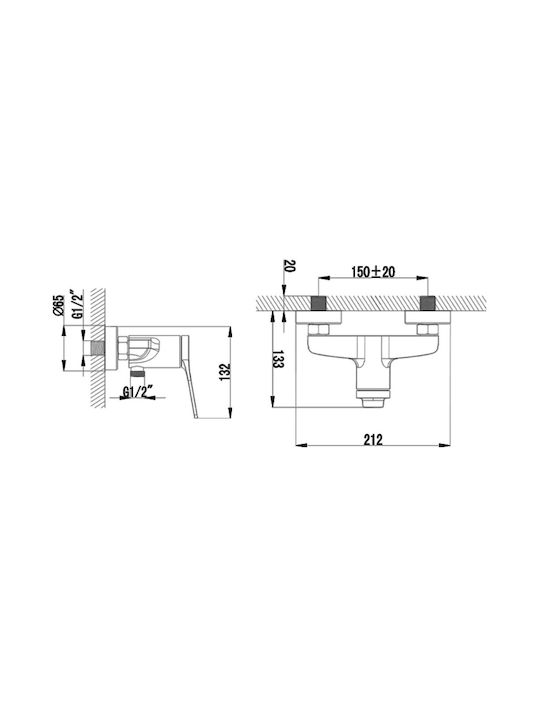 Karag Mixing Bathtub Shower Faucet Complete Set Black