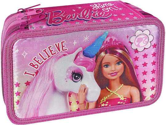 Justnote Barbie Pencil Case Full with 3 Compartments Fuchsia