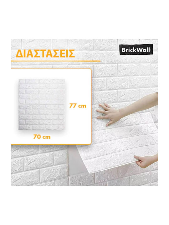 Panouri Decorative 3d Autoadeziv Alb Alb 70x77cm
