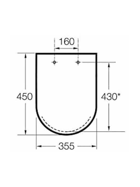 Roca Καπάκι Λεκάνης Πλαστικό 43x35.5cm Λευκό