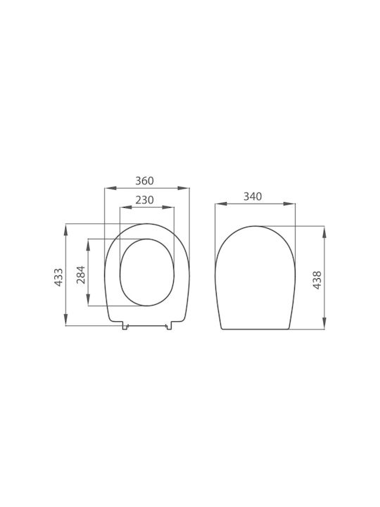 Duroplast Capac WC Plastic 43.3x36cm Alb