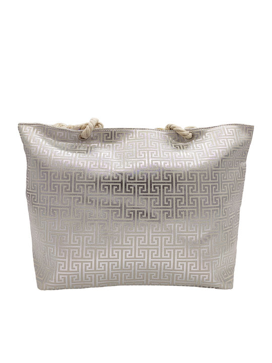 Gift-Me Stoff Strandtasche Silber