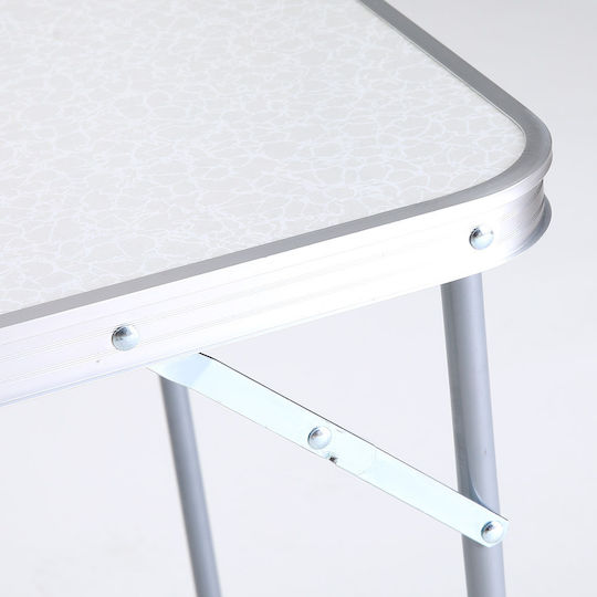 ArteLibre Bliss Tabelle Aluminium für Camping Klappbar Campingmöbel 70x50x60cm Weiß