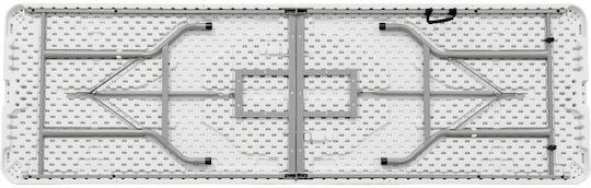Inca Τραπέζι Αλουμινίου για Camping Πτυσσόμενο σε Βαλιτσάκι 244x76x74cm Λευκό