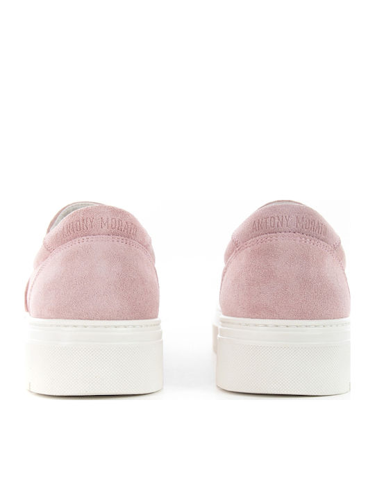 Кожа Мъжки Slip-On Розов