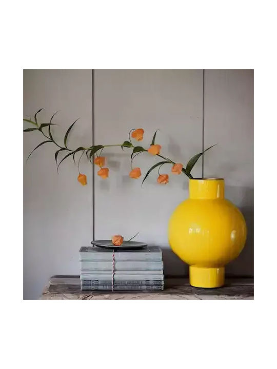 PiP Studio Διακοσμητικό Βάζο Μεταλλικό Κίτρινο Φ24xΥ40cm