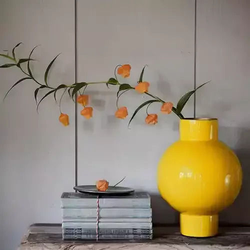 PiP Studio Декоративна ваза Металик Жълт 24x24x40см 1бр