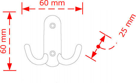 Double Wall-Mounted Bathroom Hook ​6x6cm Gold