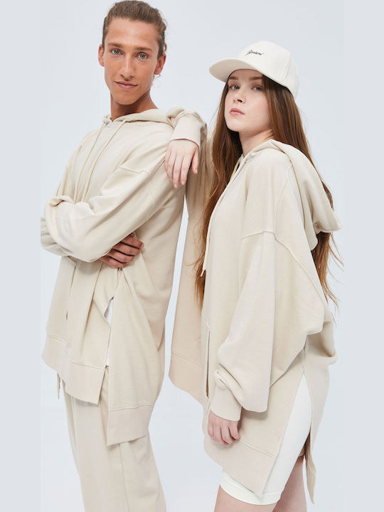 Sweatshirt with Hood Beige