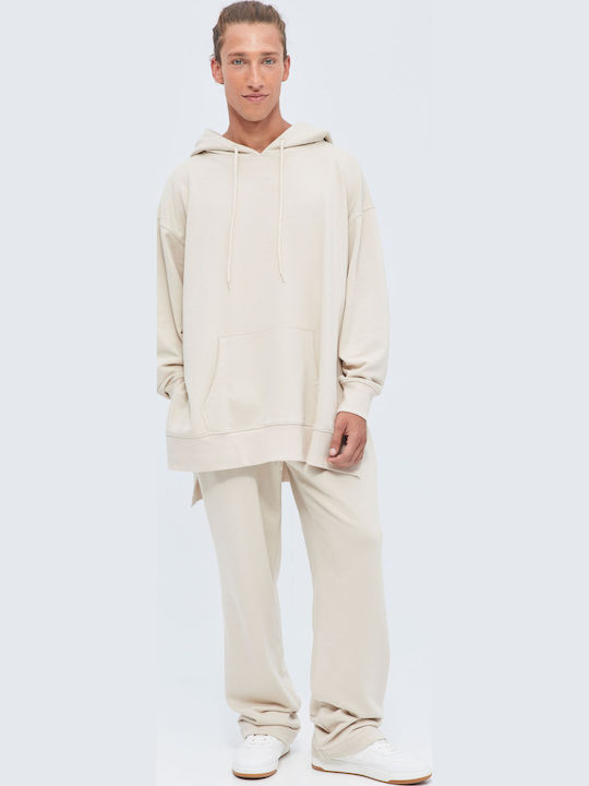 Sweatshirt with Hood Beige