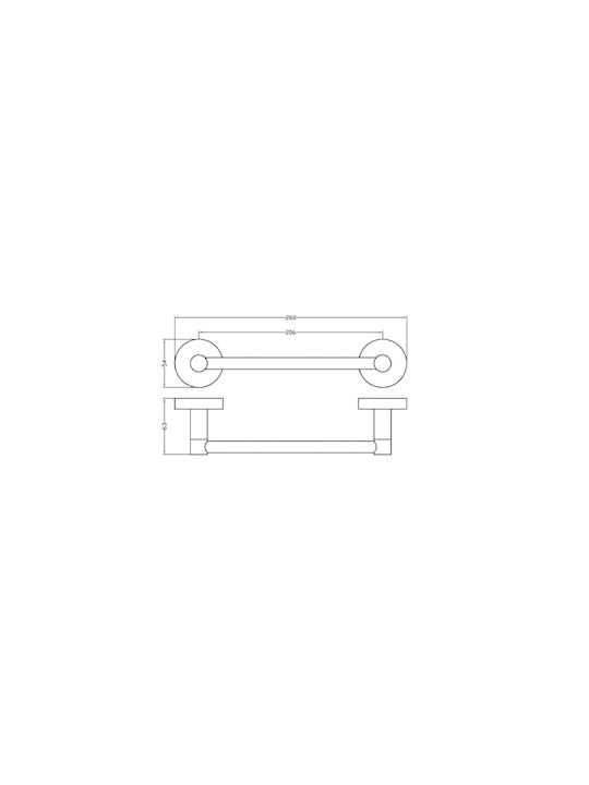 Bemeta Single Wall-Mounted Bathroom Rail ​20.6x20.6cm Silver