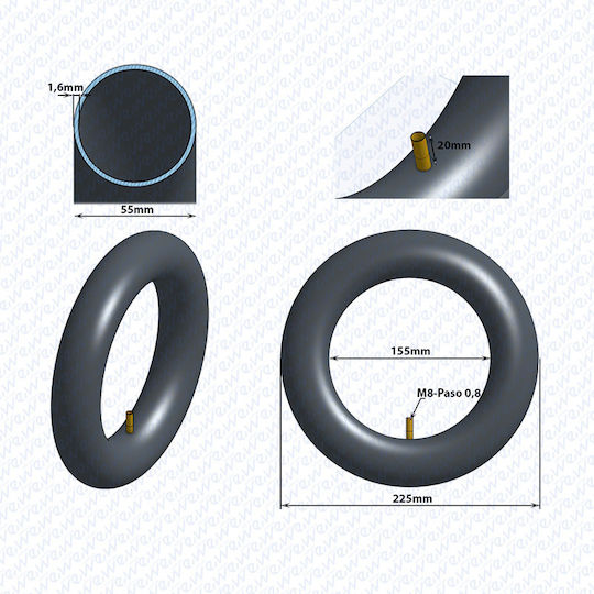 Ewheels Tire for Electric Scooter in Black Color 39973-1