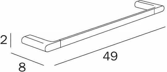 Inda Mito Ράγα Μπάνιου Μονή Επιτοίχια με Βίδες ​45x45cm Ασημί