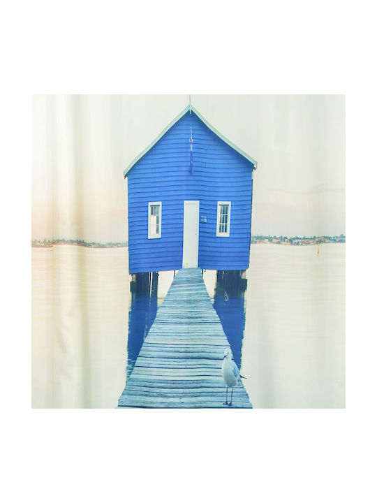 Lino Home Mediresa Κουρτίνα Μπάνιου 180x200cm Μπλε