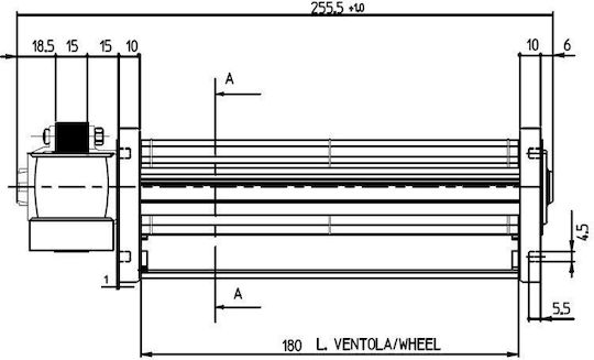 Fergas Querstromventilator für Pelletofen