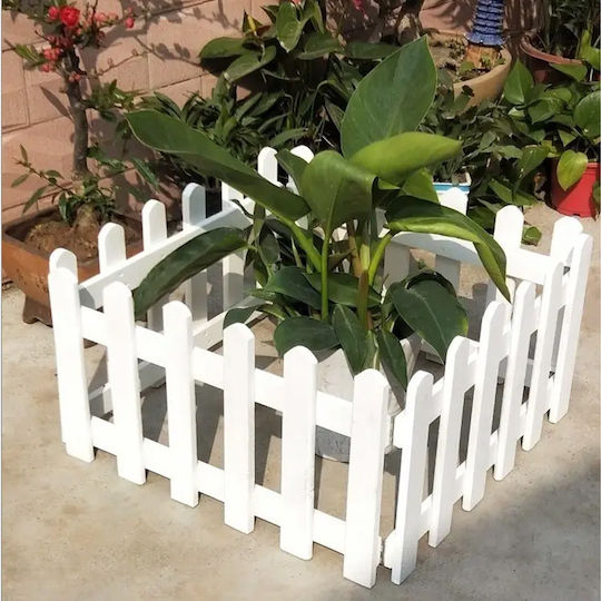 Keskor Ξύλινη Μπορντούρα Κήπου σε Λευκό Χρώμα 30cm x 1.2m 4τμχ