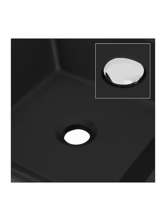 ML-Design Επικαθήμενος Νιπτήρας Κεραμικός 41x41x12cm Μαύρος