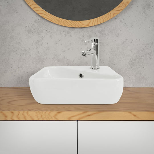 ML-Design Aufgesetztes Waschbecken Keramik 45x27x13cm Weiß