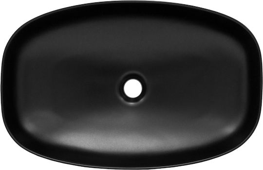 ML-Design Επικαθήμενος Νιπτήρας Κεραμικός 60.5x38.5x14cm Μαύρος