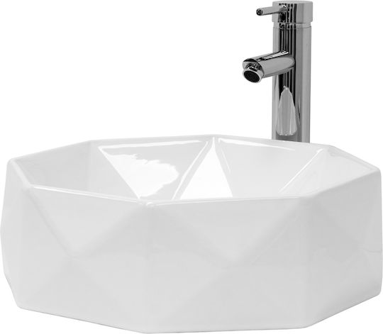 ML-Design Aufgesetztes Waschbecken Keramik 42x42x13.5cm Weiß