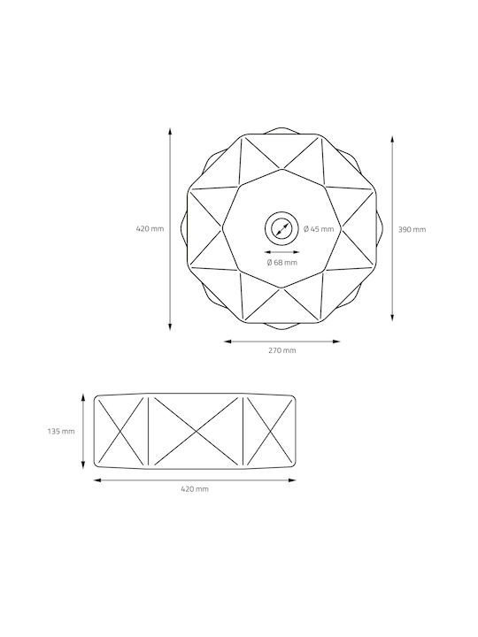 ML-Design Deasupra Blatului Chiuvetă Ceramică 42x42x13.5cm Alb