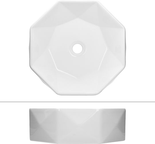 ML-Design Aufgesetztes Waschbecken Keramik 42x42x13.5cm Weiß
