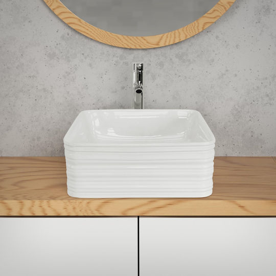 ML-Design Надеждна мивка Керамика 39x39x15см Бял