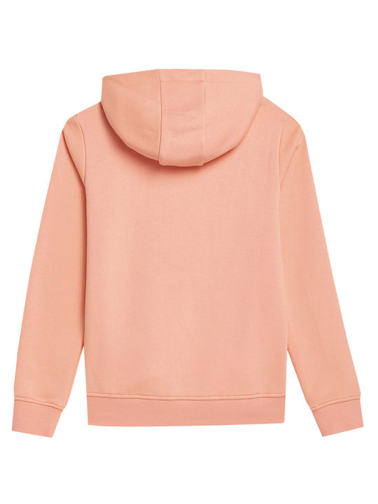 4F Girls Athleisure Cotton Hooded Sweatshirt with Zipper Orange