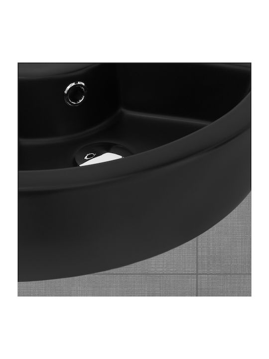 ML-Design Επικαθήμενος Νιπτήρας Κεραμικός 46x33x13cm Μαύρος