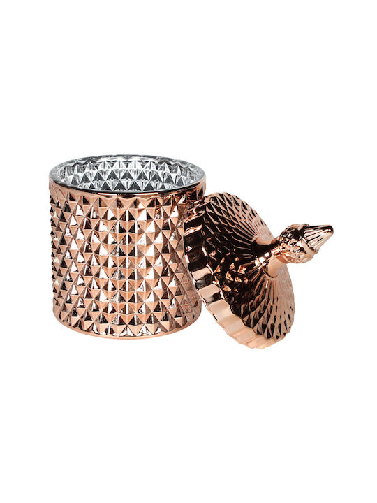 Keskor Φοντανιέρα Sticlă cu Capac 10.5x10.5x18cm Pink Gold