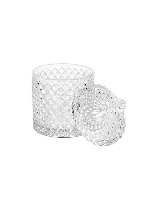 Keskor Φοντανιέρα Γυάλινη με Καπάκι 10.5x10.5x17cm Διάφανη