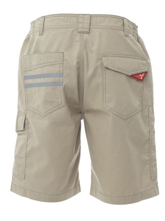 Payper CARACAS Reflective Work Shorts Khaki made of Cotton