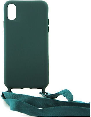 Sonique Carryhang Liquid Strap Back Cover Σιλικόνης με Λουράκι Πράσινο (iPhone XR)