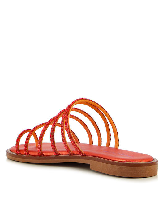 Fratelli Petridi Leather Women's Sandals Orange