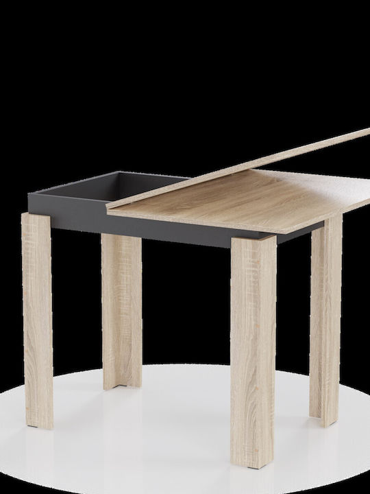 Family Table Kitchen Extendable Wooden Sonoma-canthracite 90x60x77cm