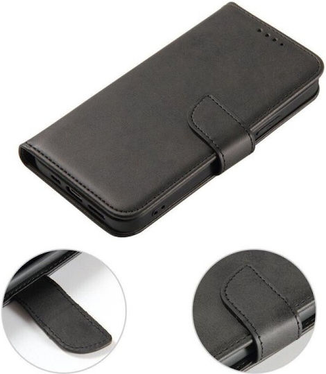 Premium Magnet Wallet Σιλικόνης / Δερμάτινο Μαύρο (Redmi 12C)