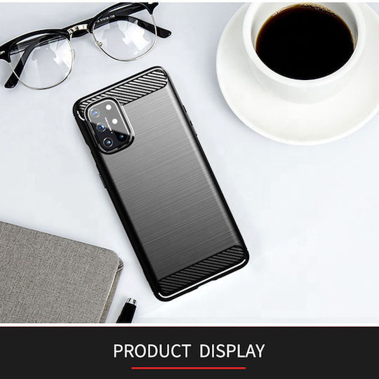 Techsuit Carbon Back Cover Σιλικόνης Μαύρο (OnePlus 9)