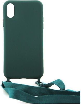 Sonique Carryhang Liquid Strap Back Cover Σιλικόνης με Λουράκι Πράσινο (iPhone XS Max)