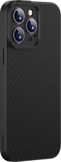 Baseus Задна корица Закалено стъкло Магнитен Черен (iPhone 14 Pro)