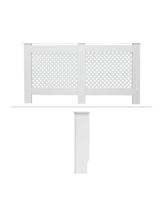 ECD Germany Diamond Pattern Radiator Cover from MDF White 152x19x82cm