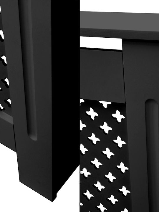 ECD Germany Diamond Pattern Radiator Cover from MDF Black 78x19x82cm