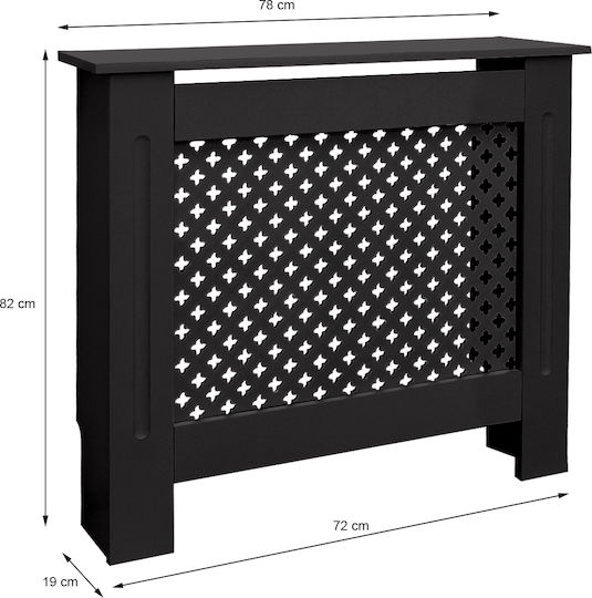 ECD Germany Diamond Pattern Κάλυμμα Καλοριφέρ από MDF Μαύρο 78x19x82cm