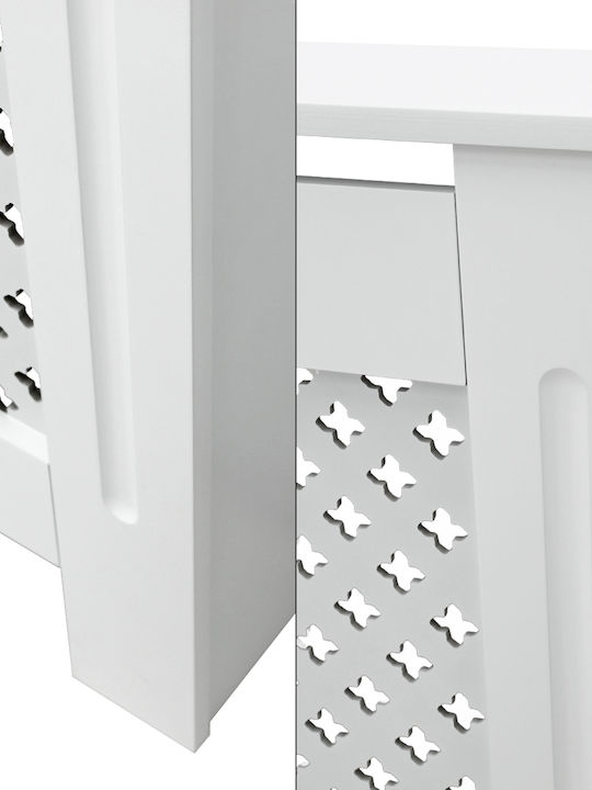 ECD Germany Diamond Pattern Radiator Cover from MDF White 152x19x82cm