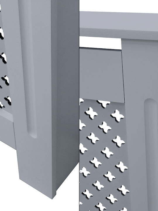 ECD Germany Diamond Pattern Heizkörperabdeckung aus MDF Grau 78x19x82cm