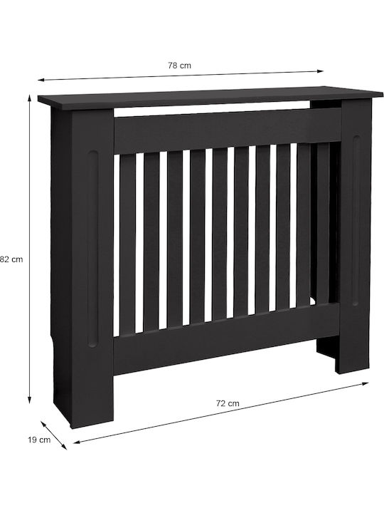 ECD Germany Country Style Radiator Cover from MDF Black 78x19x82cm