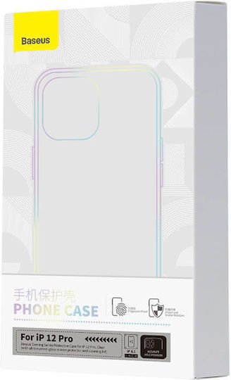 Baseus Umschlag Rückseite Silikon Set mit Glas Transparent (iPhone 12 / 12 Pro)