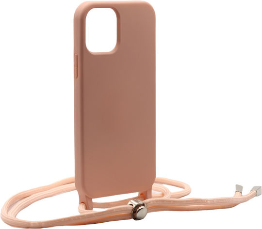 Technovo Lace Back Cover Σιλικόνης με Λουράκι Ροζ (iPhone 11 Pro Max)